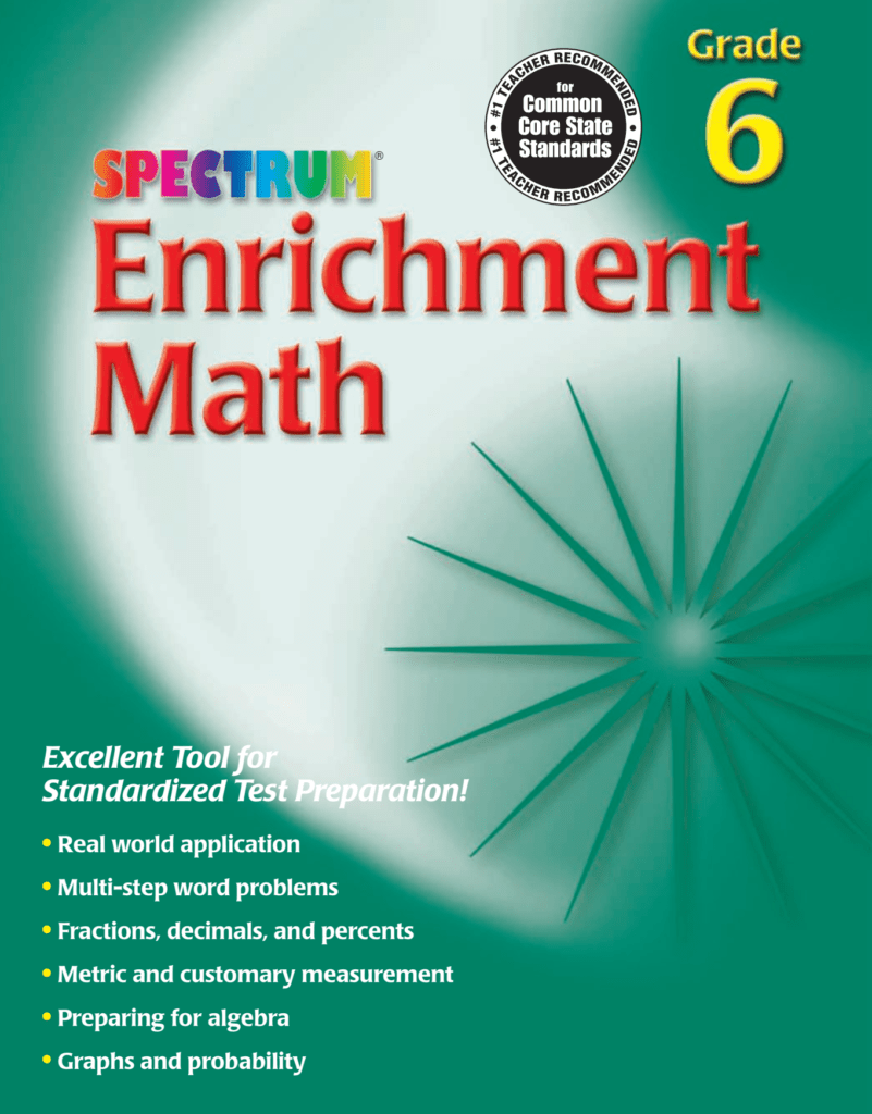 Rich Results on Google's SERP when searching for 'Spectrum Enrichment Math Workbook 6'
